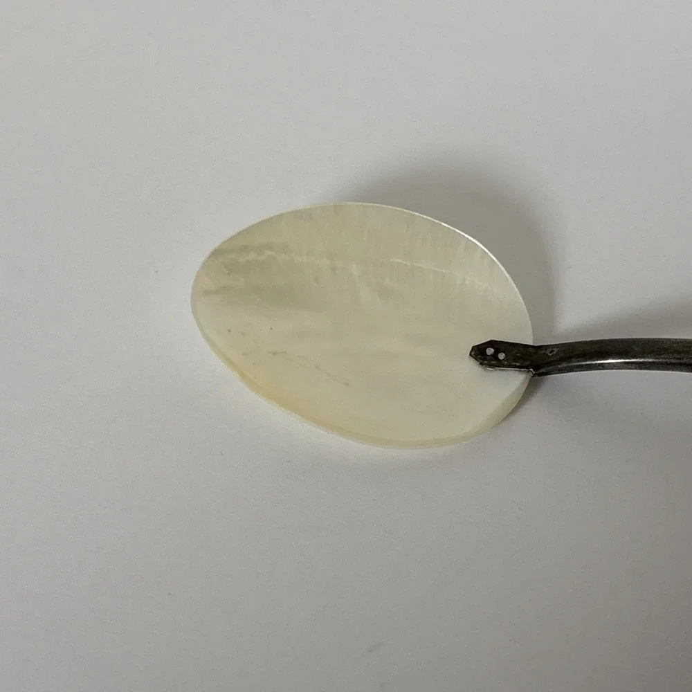 Vintage Mother of Pearl Silverplate Caviar Spoon